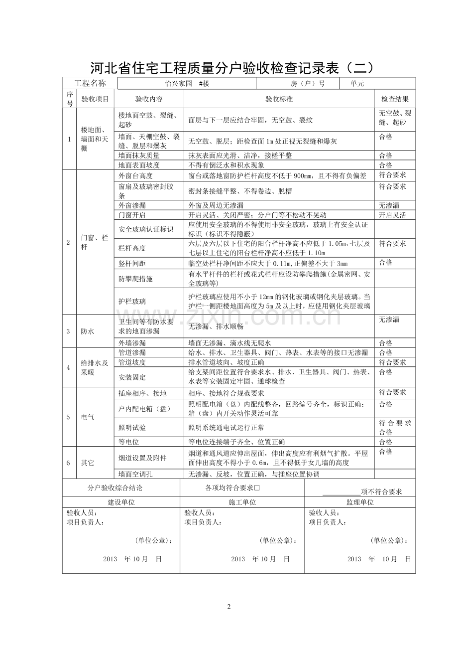 河北分户验收表.doc_第2页