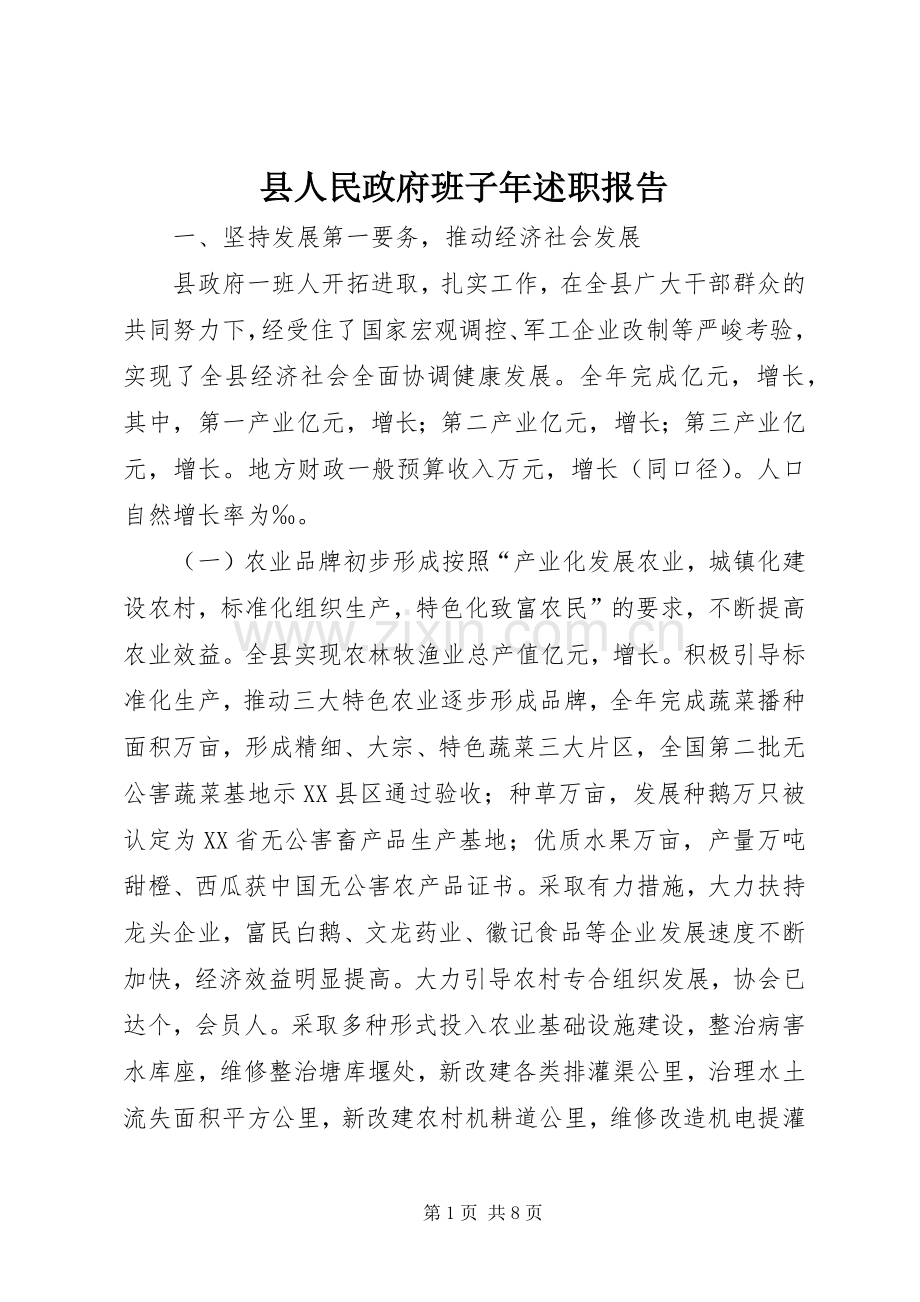 县人民政府班子年述职报告.docx_第1页