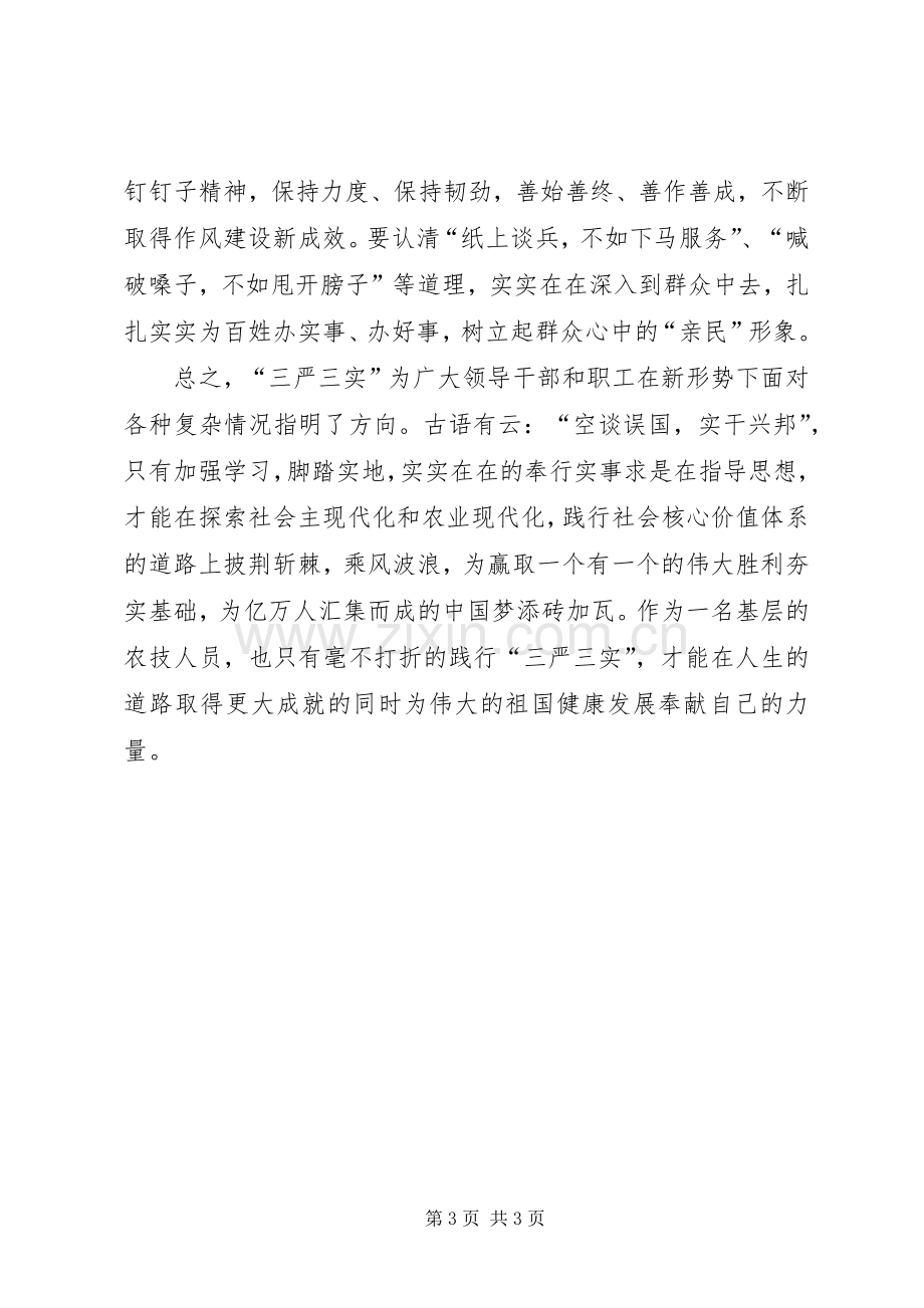 基层农技人员学习“三严三实”心得体会.docx_第3页