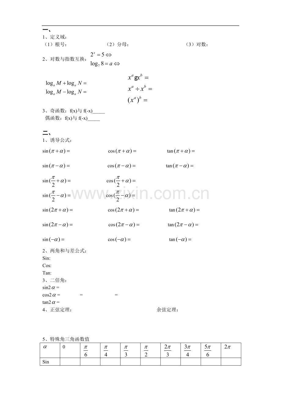 高中数学学业水平考试必备公式.doc_第1页