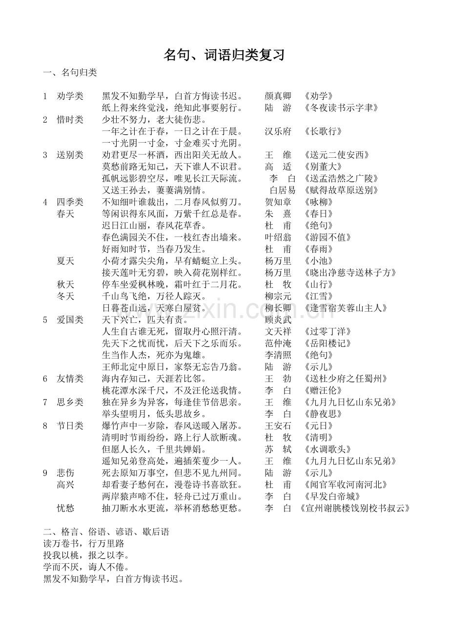 六年级归类复习.doc_第1页