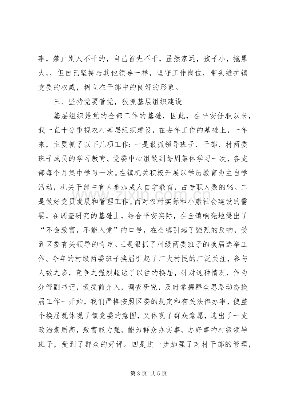 镇党委副书记兼纪委书记述职述廉报告.docx_第3页