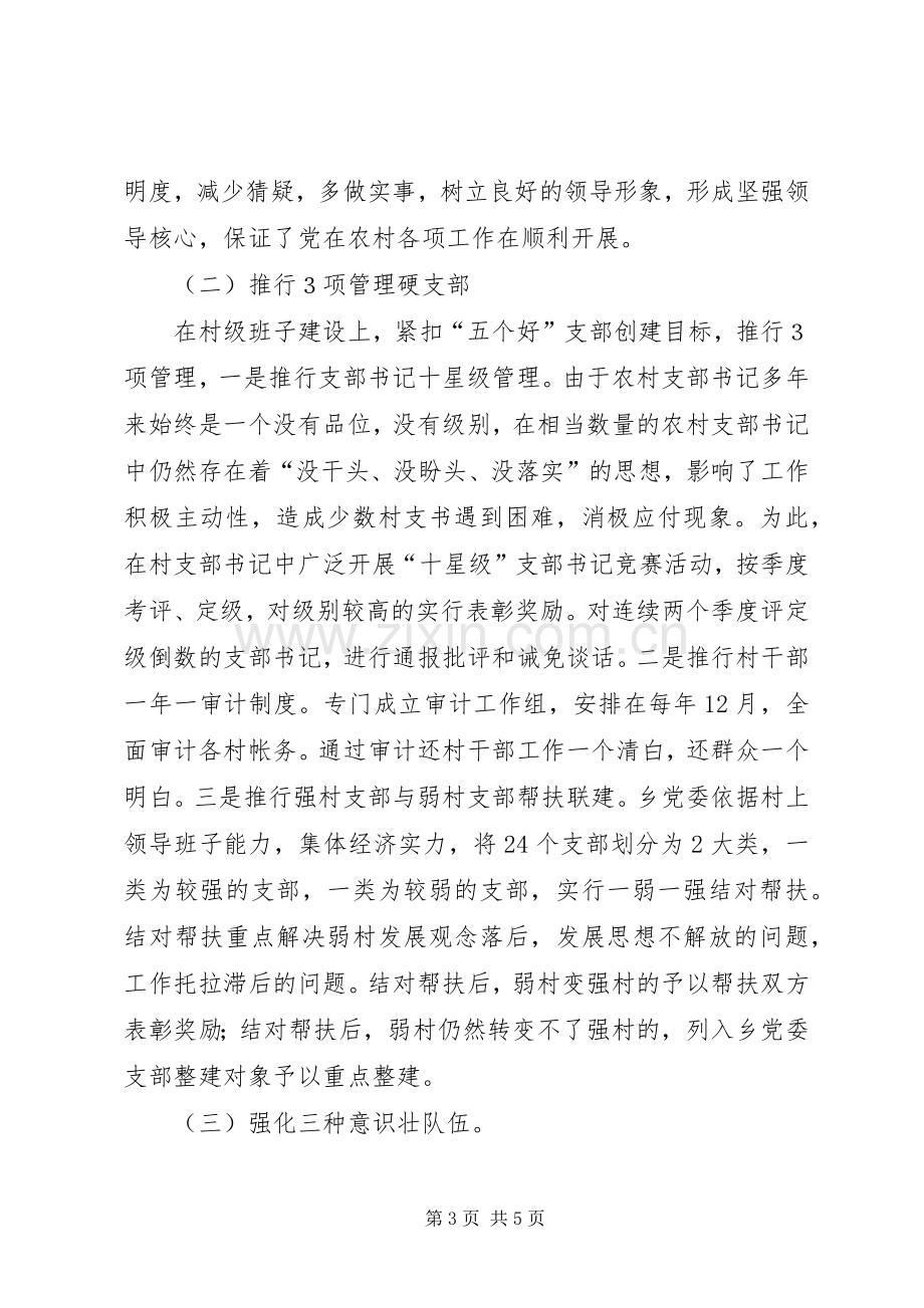 XX年乡党委书记党建工作述职报告范文.docx_第3页