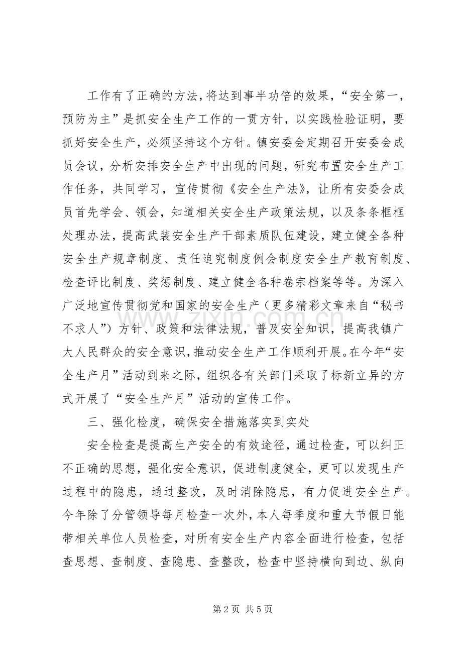 乡镇镇长安全生产工作述职报告.docx_第2页