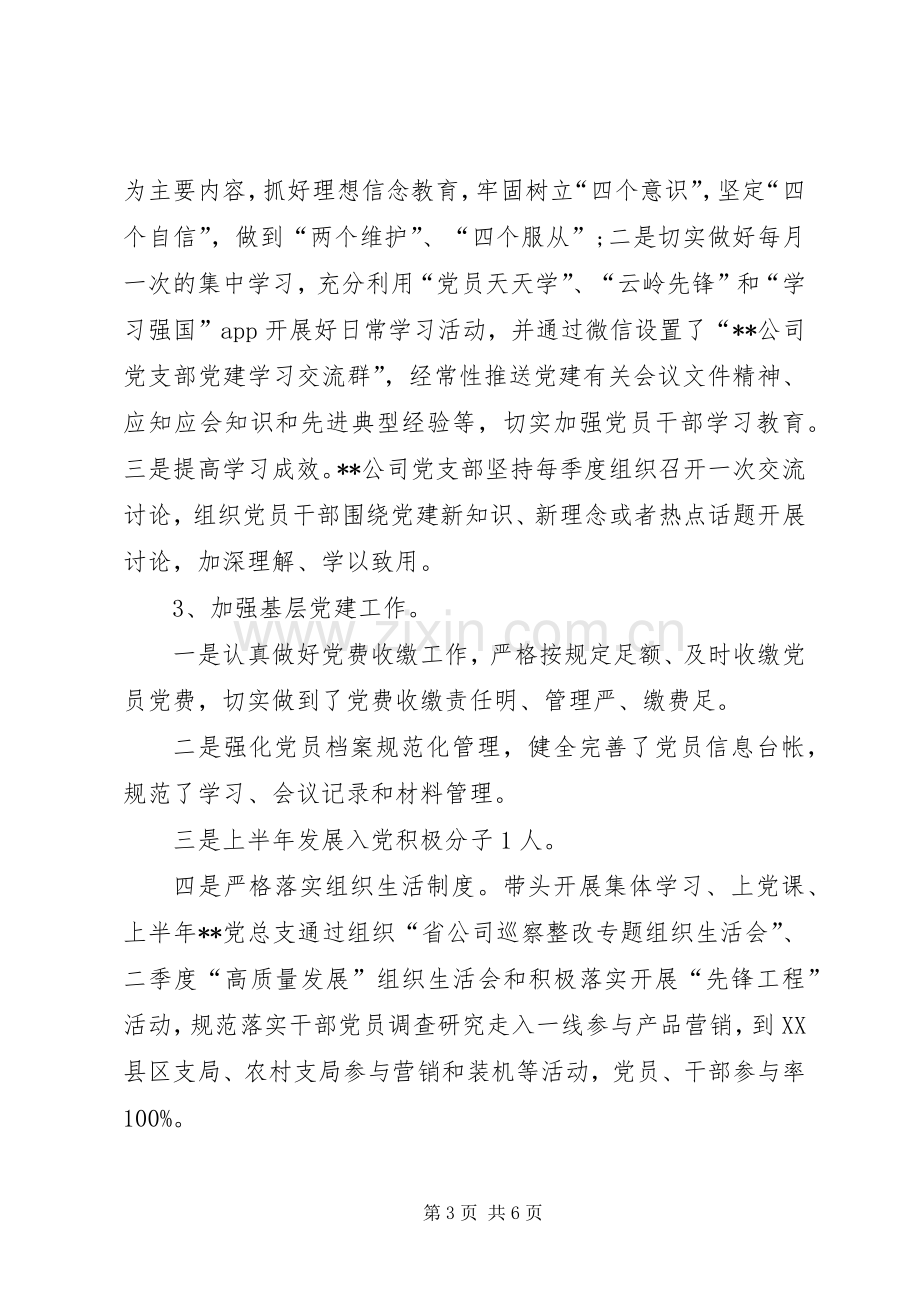 XX年履行党建工作第一责任人职责情况述职发言.docx_第3页