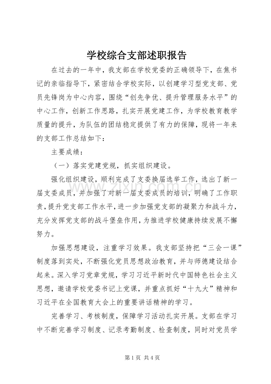 学校综合支部述职报告.docx_第1页