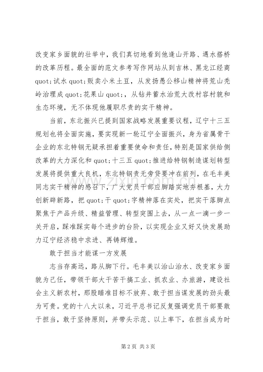 学习毛丰美事迹心得体会（党员）.docx_第2页