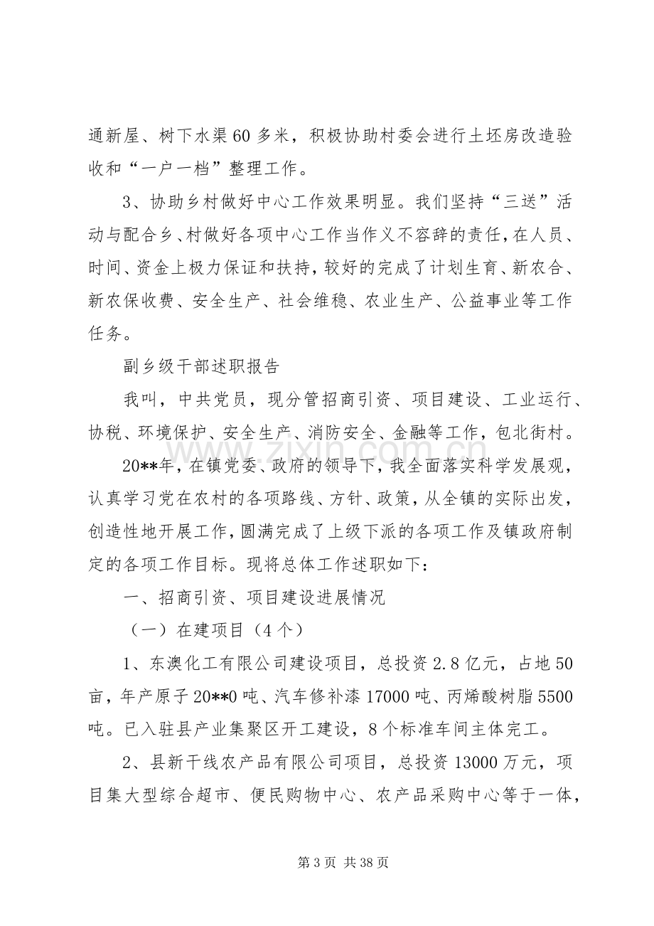 副主任科员履职报告与副乡级干部述职报告.docx_第3页