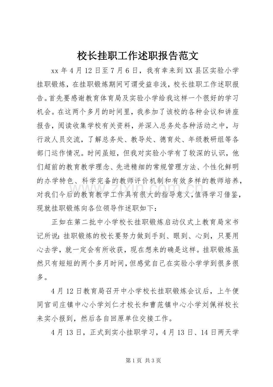 校长挂职工作述职报告范文.docx_第1页