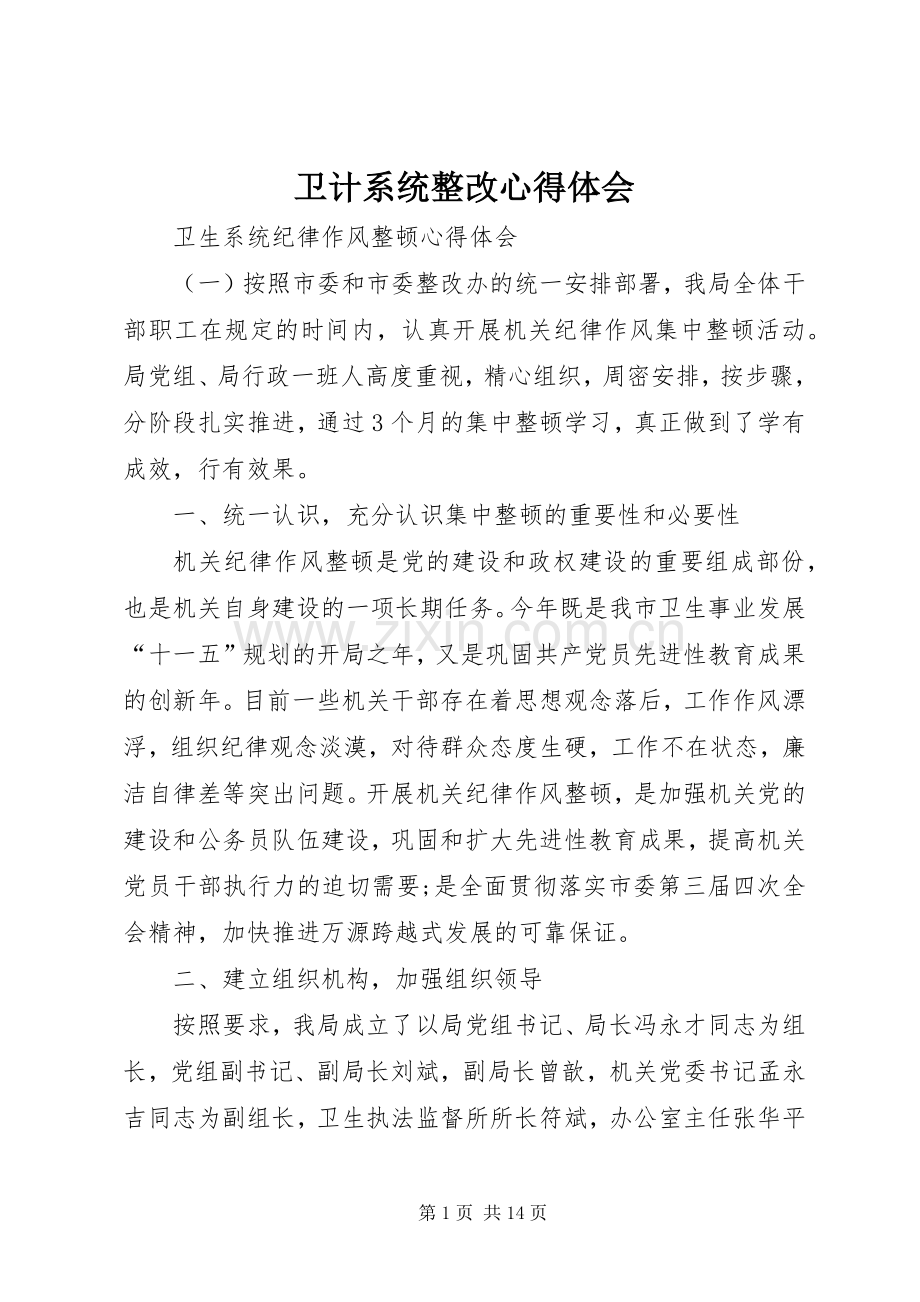 卫计系统整改心得体会.docx_第1页