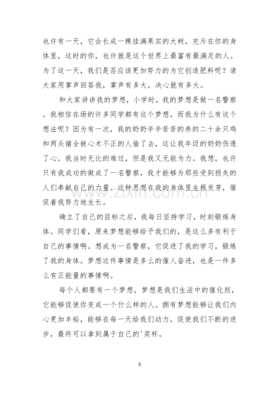 实用的我的梦想演讲稿九篇.docx_第3页