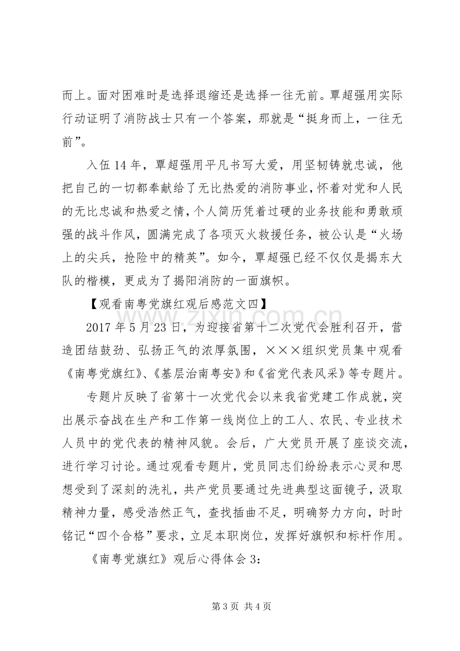 观看南粤党旗红有感心得体会范文.docx_第3页