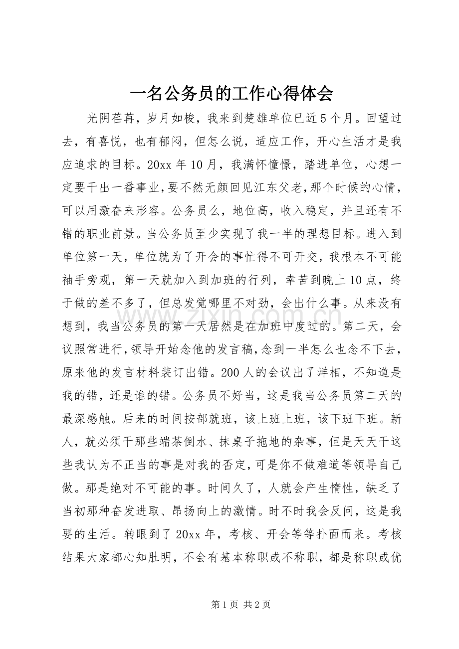 一名公务员的工作心得体会.docx_第1页