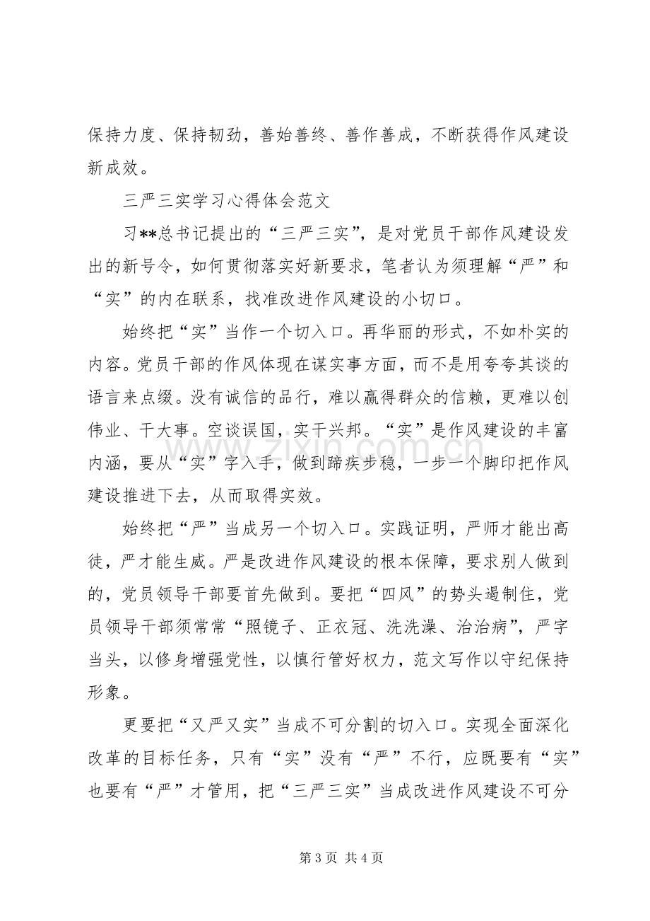 XX年3月三严三实学习心得体会：加强作风建设.docx_第3页