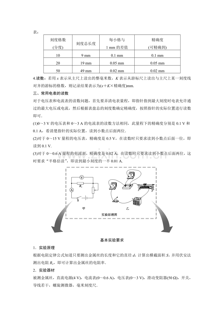 实验七 测定金属的电阻率(同时练习使用螺旋测微器).docx_第2页