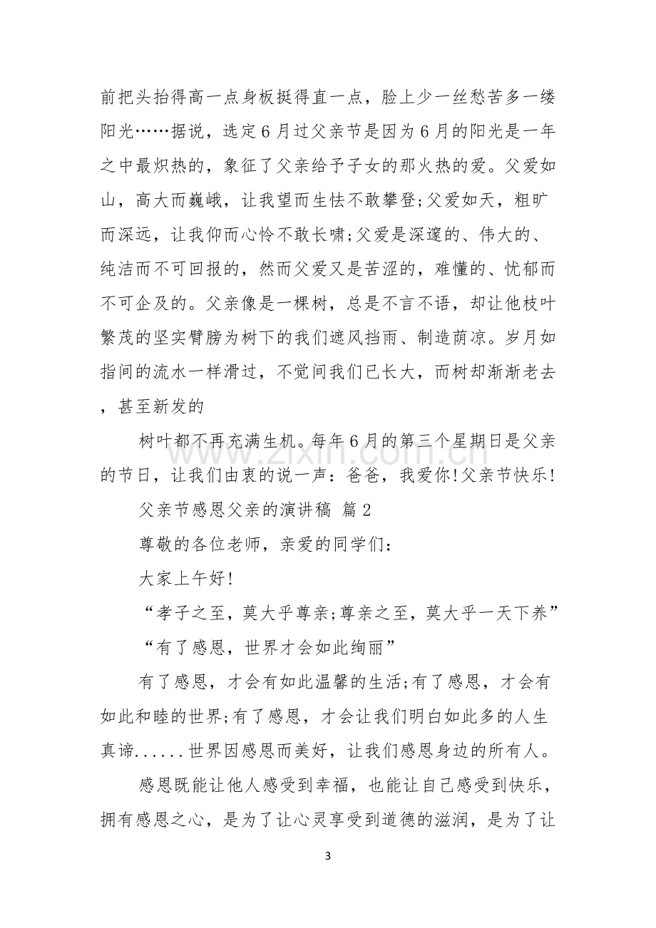 关于父亲节感恩父亲的演讲稿模板六篇.docx_第3页