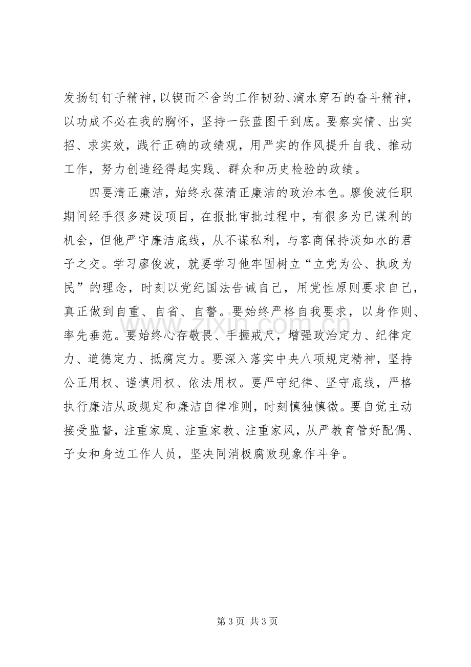 学习廖俊波楷模精神心得体会.docx_第3页