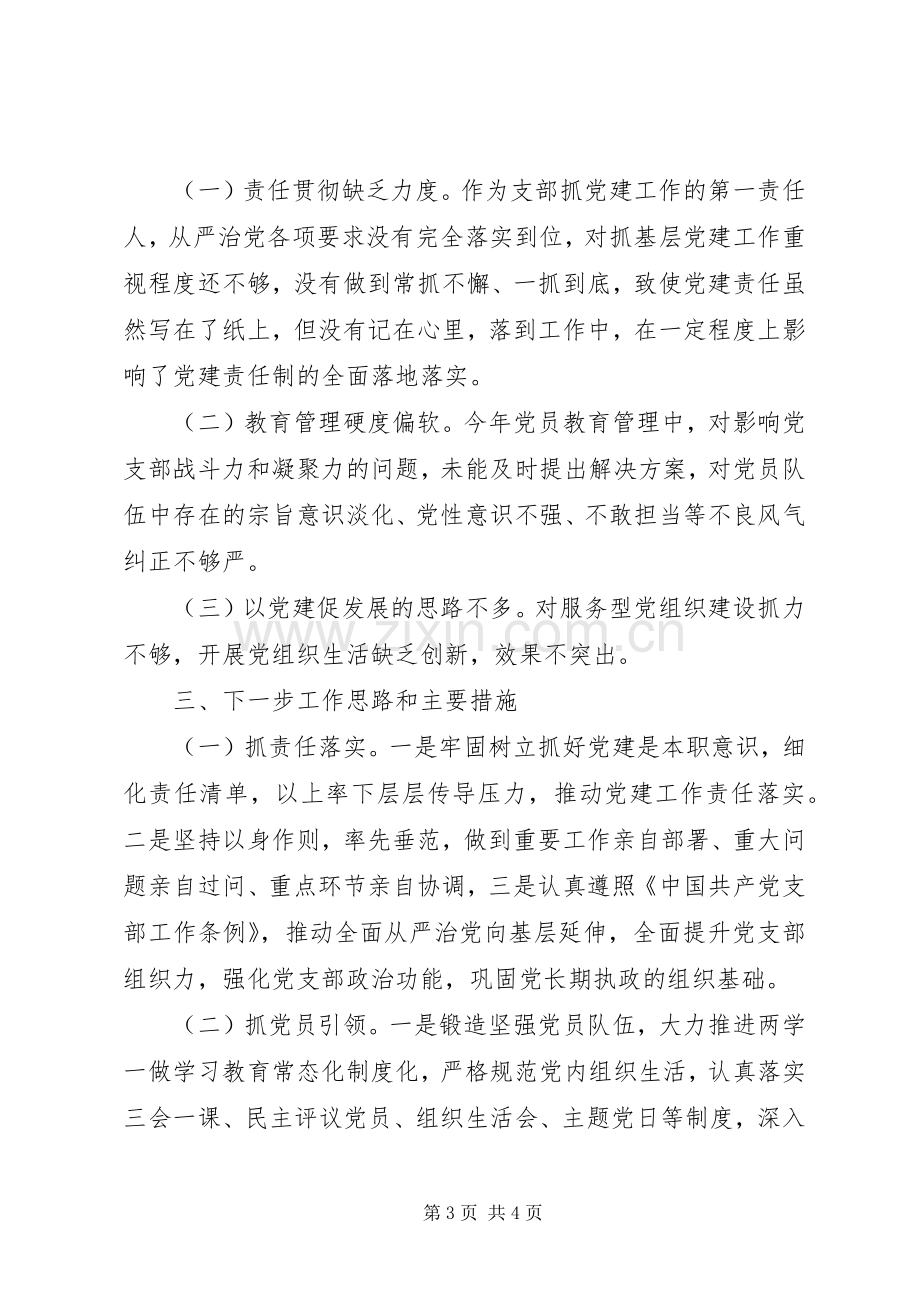 纪委机关党支部书记XX年度抓基层党建述职报告.docx_第3页