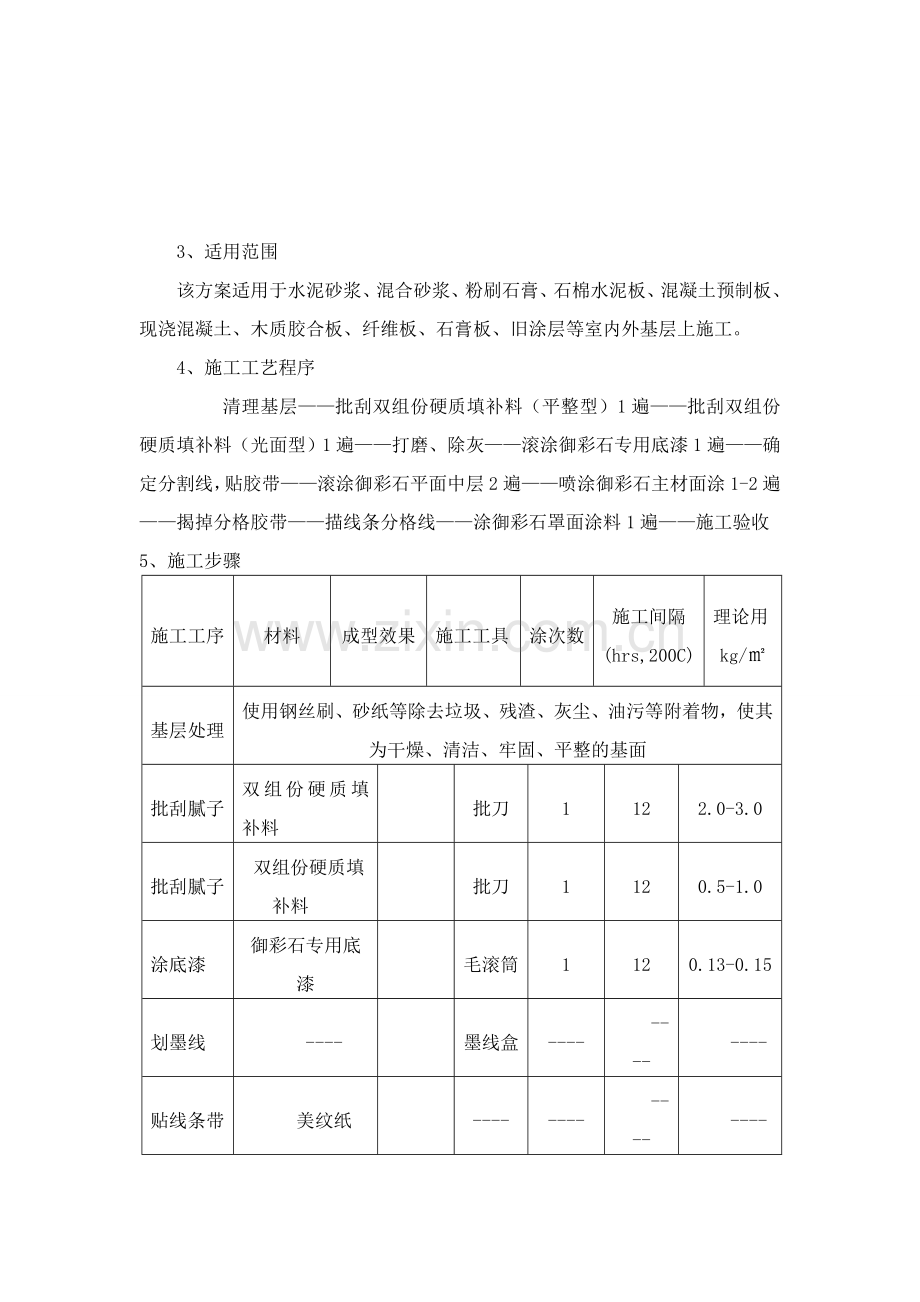 御彩石涂料施工工艺(平面)标准.doc_第3页