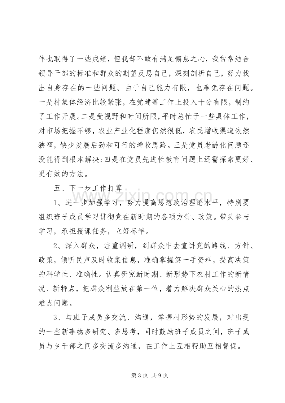 20XX年村支部书记党建工作述职报告范文.docx_第3页