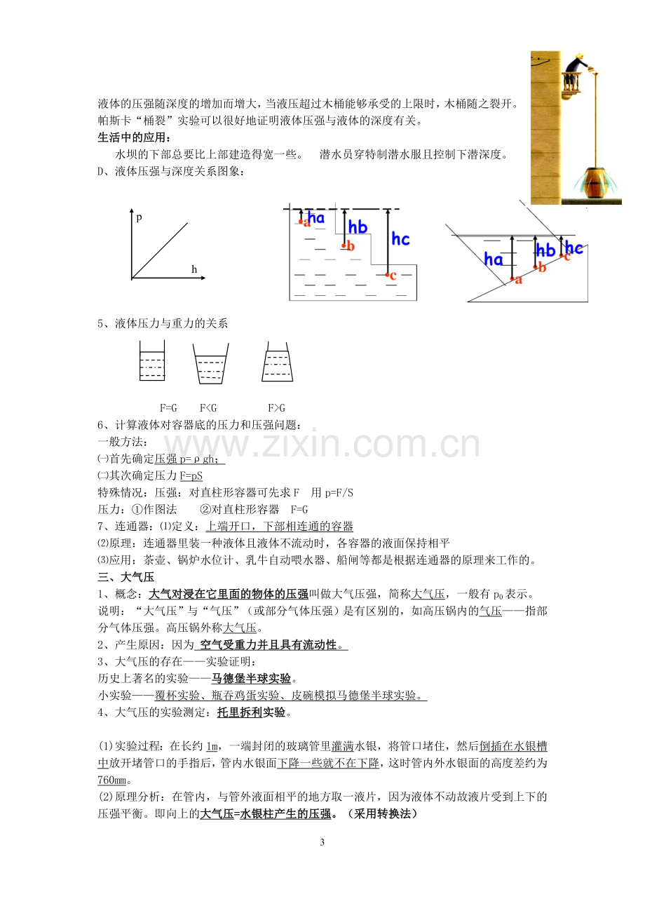 初中物理压强、浮力知识点归纳.doc_第3页