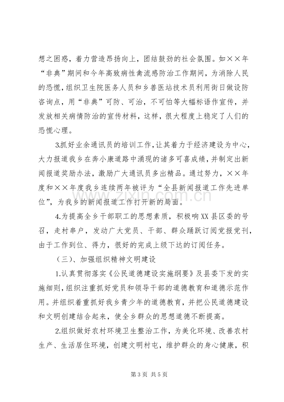 党委宣传委员的届末述职报告乡镇.docx_第3页