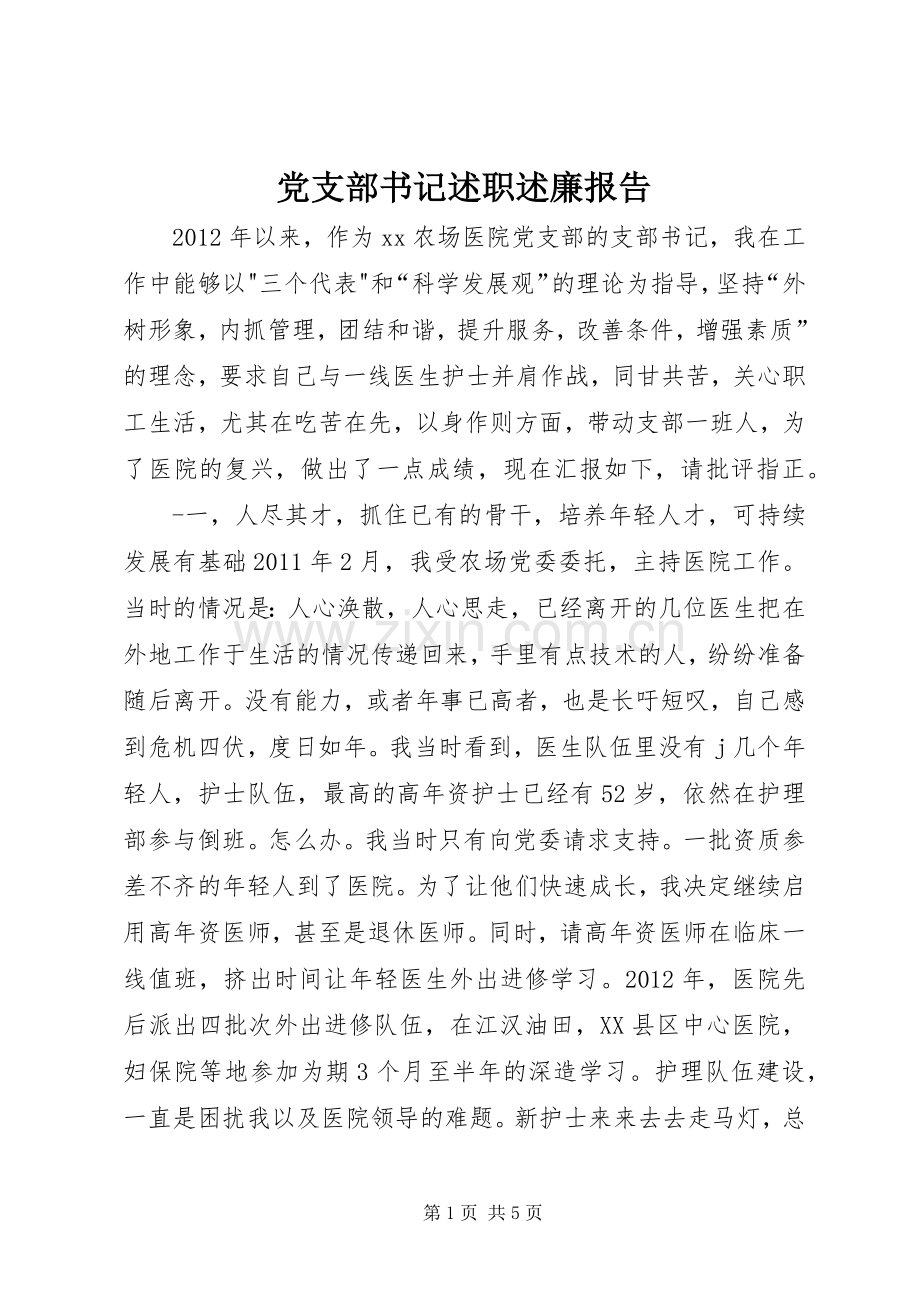 党支部书记述职述廉报告.docx_第1页