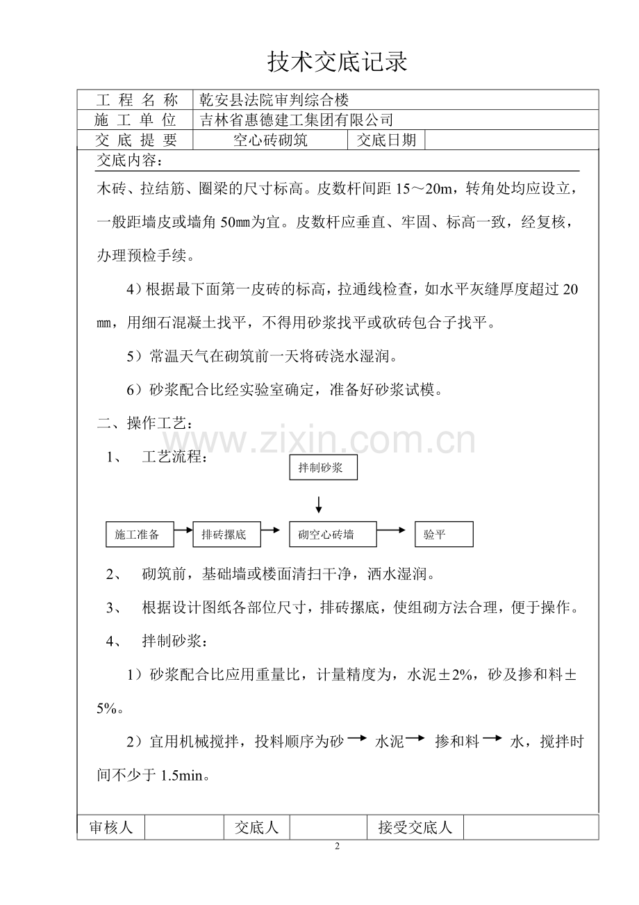 空心砖砌筑技术交底[2].doc_第2页