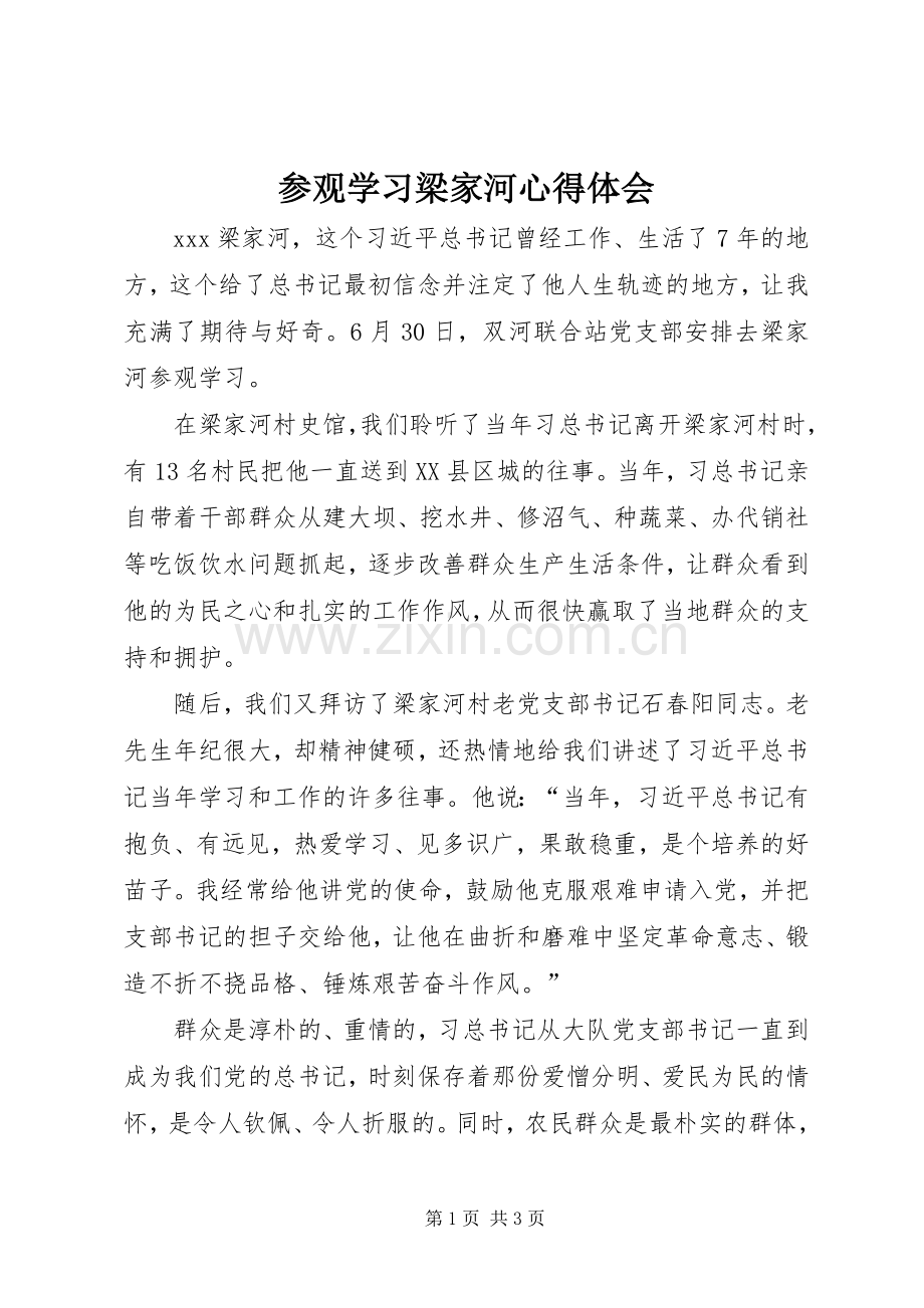 参观学习梁家河心得体会.docx_第1页