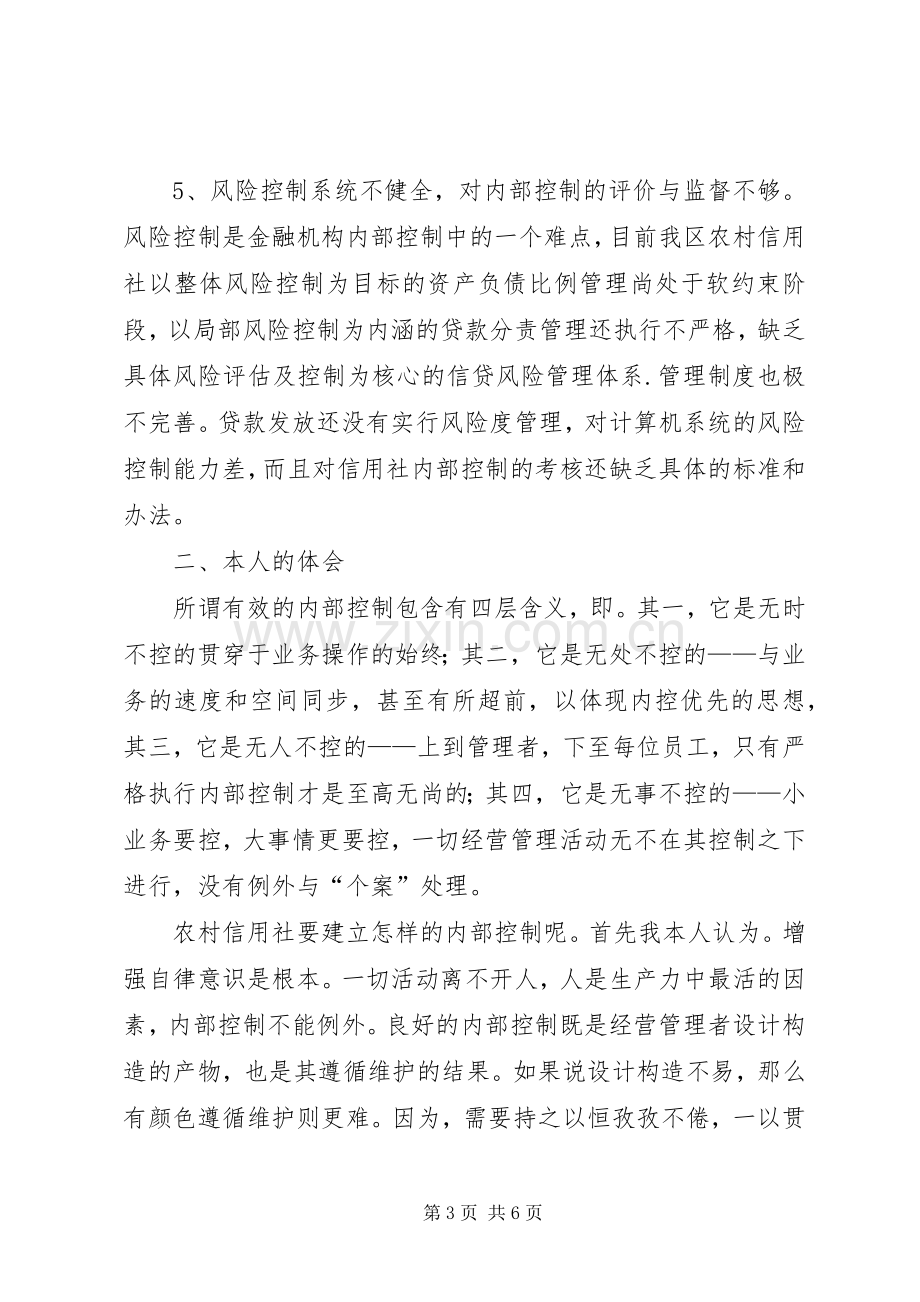 金融系统内部控制制度学习心得体会.docx_第3页