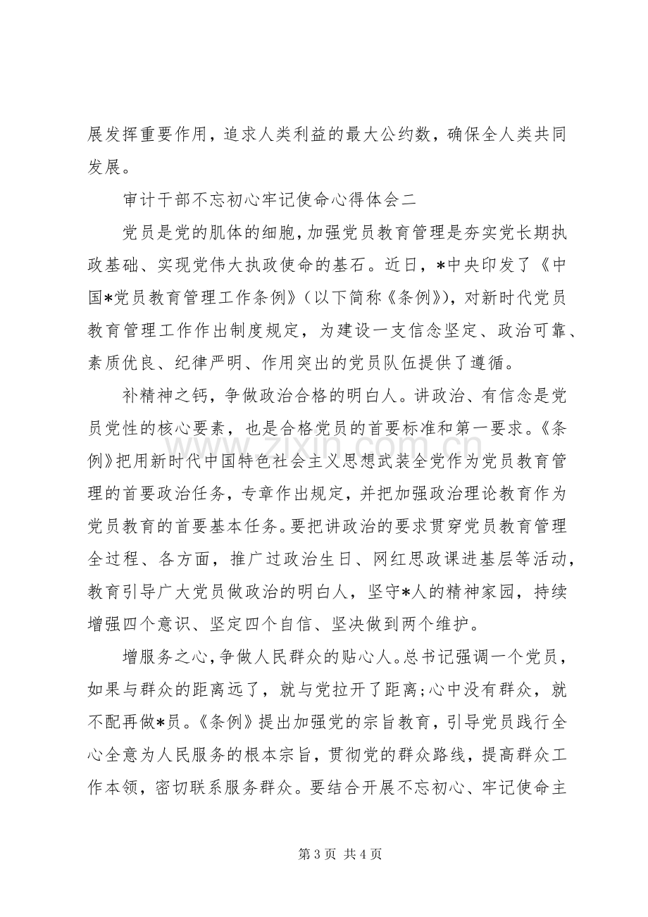 审计干部不忘初心牢记使命心得体会5篇.docx_第3页