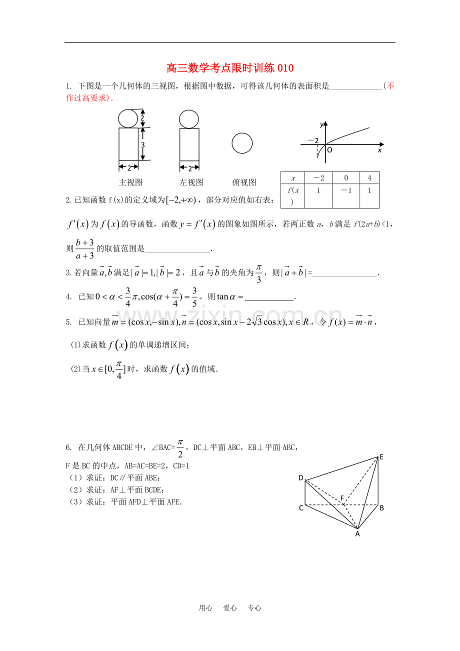 高三数学考点限时训练010.doc_第1页