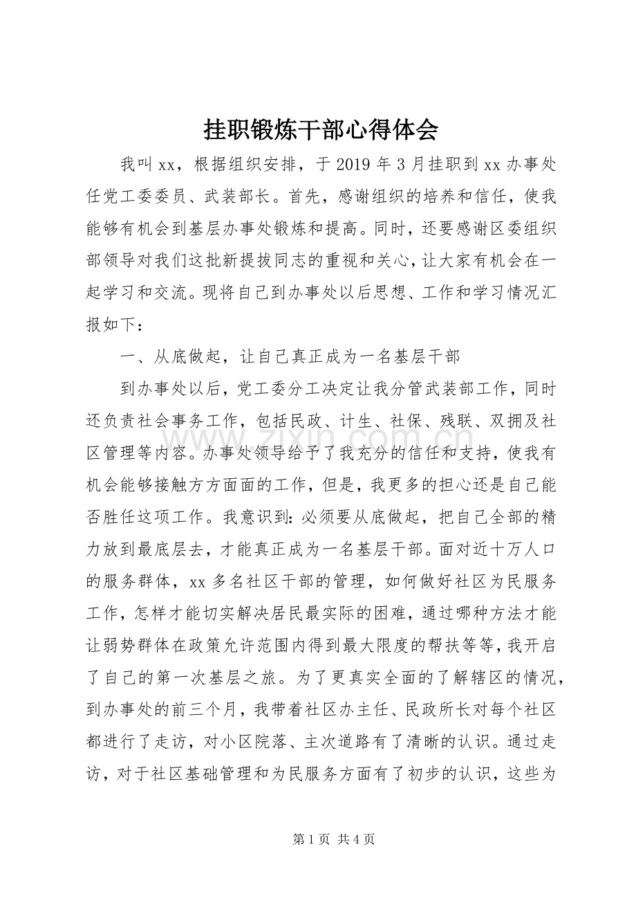 挂职锻炼干部心得体会.docx_第1页