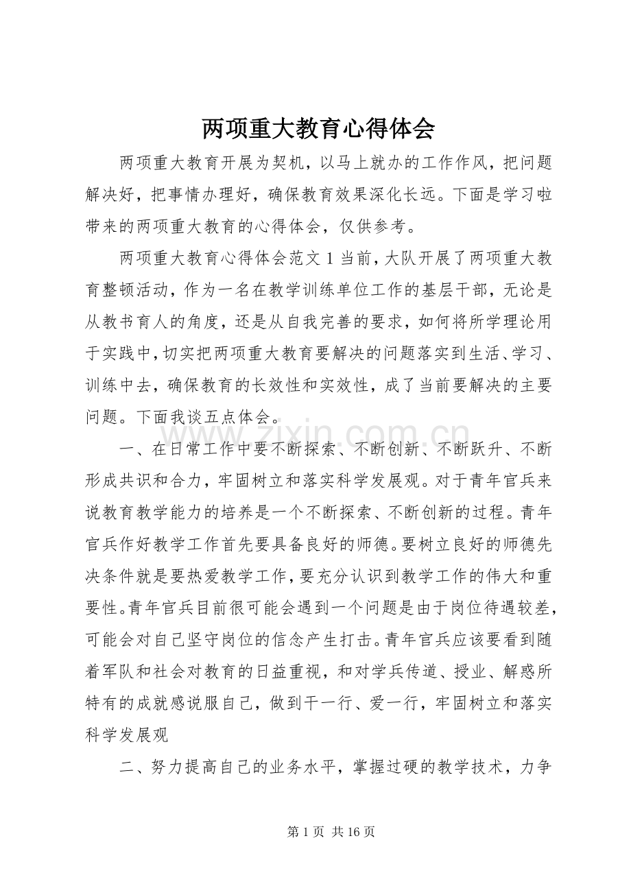 两项重大教育心得体会.docx_第1页