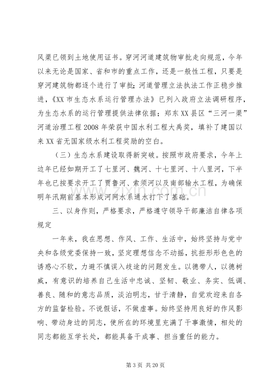 市水利局党委副书记、副局长个人述职述廉报告.docx_第3页