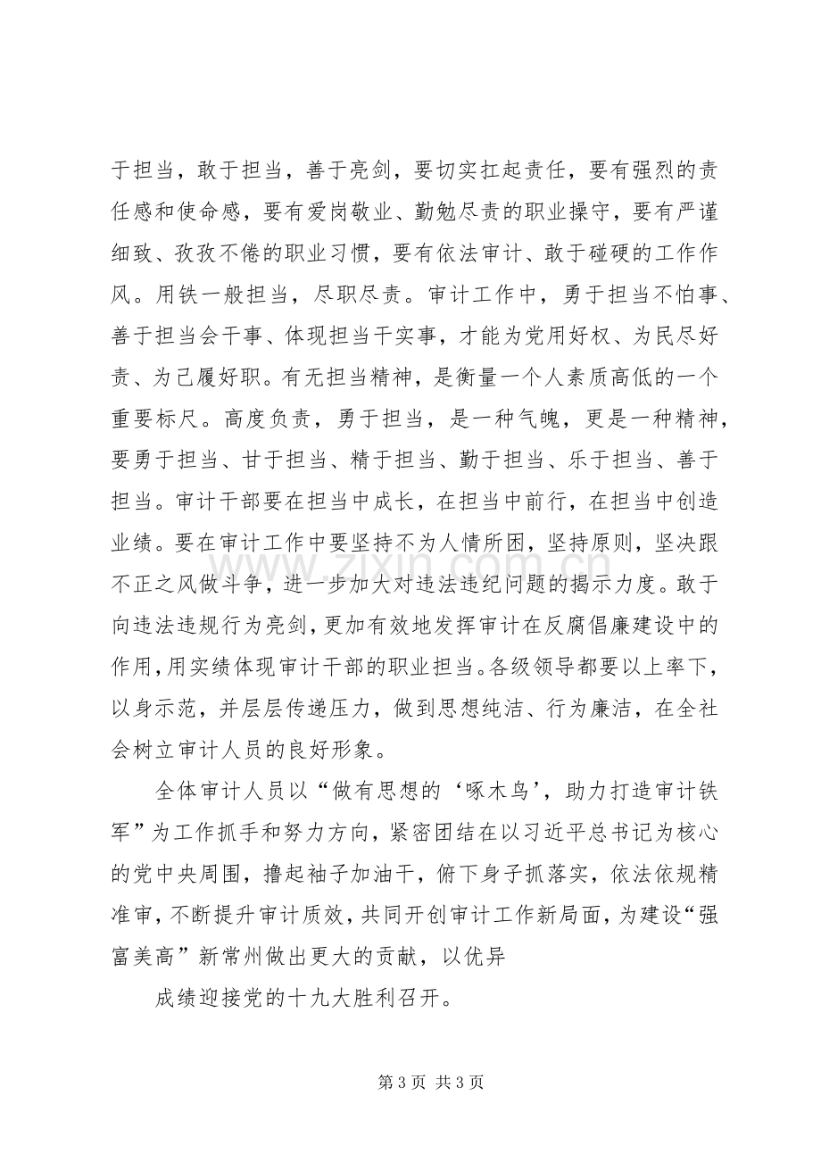 做忠诚干净担当的审计干部心得体会.docx_第3页