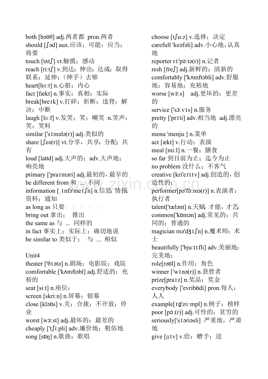 2013年人教版八年级英语上册单词及音标Unit1-10.doc_第3页