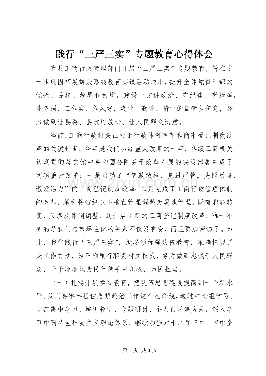 践行“三严三实”专题教育心得体会.docx_第1页