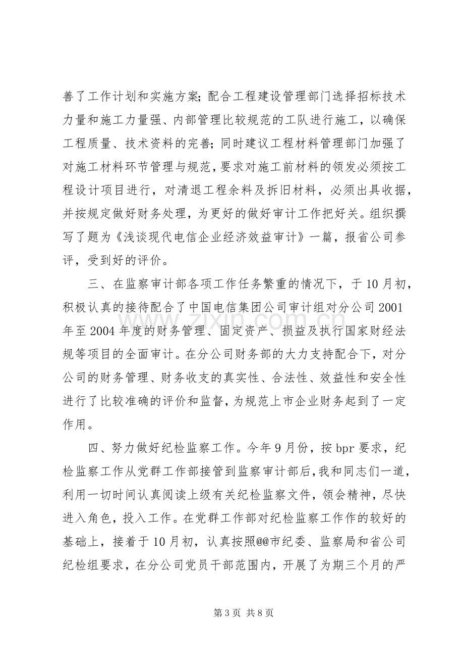 纪检监察审计部主任述职报告范例.docx_第3页