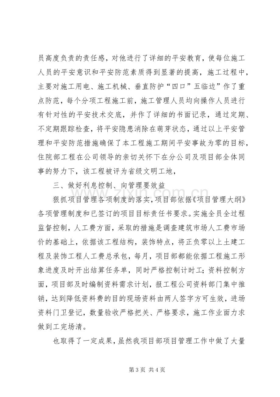 医院项目管理述职小结.docx_第3页