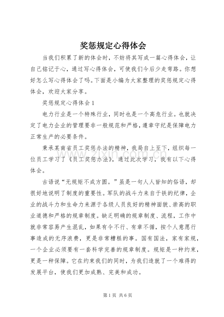 奖惩规定心得体会.docx_第1页