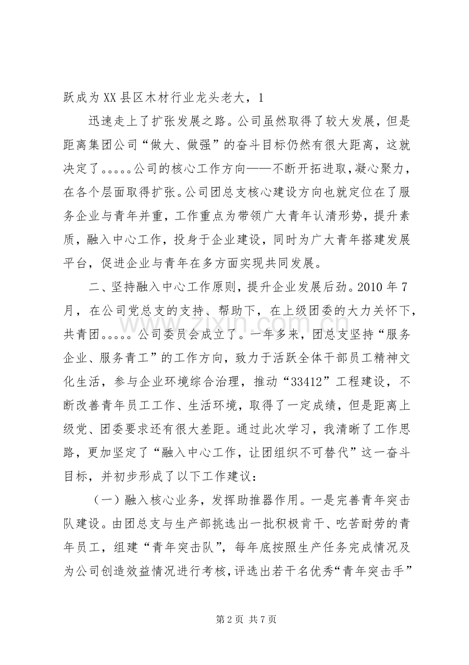 团总支书记参加团省委“两新”企业团干部教育培训的心得体会.docx_第2页