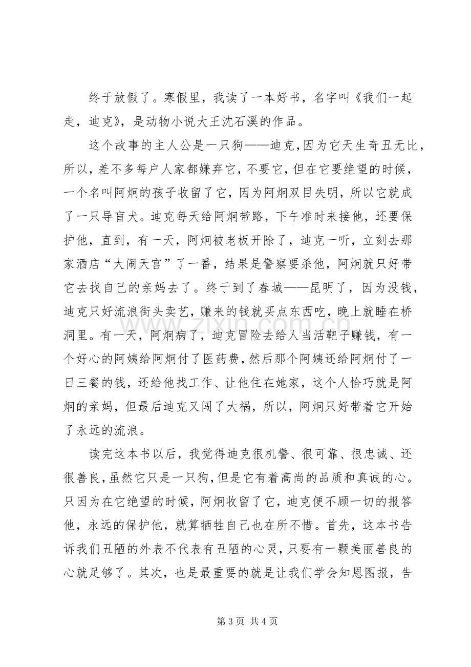 我们一起走迪克读后感.docx_第3页