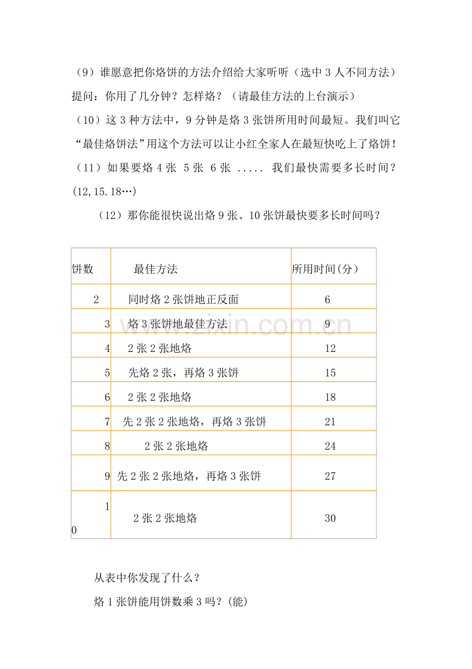 小学人教四年级数学合理安排时间：沏茶问题和烙饼问题.doc_第3页