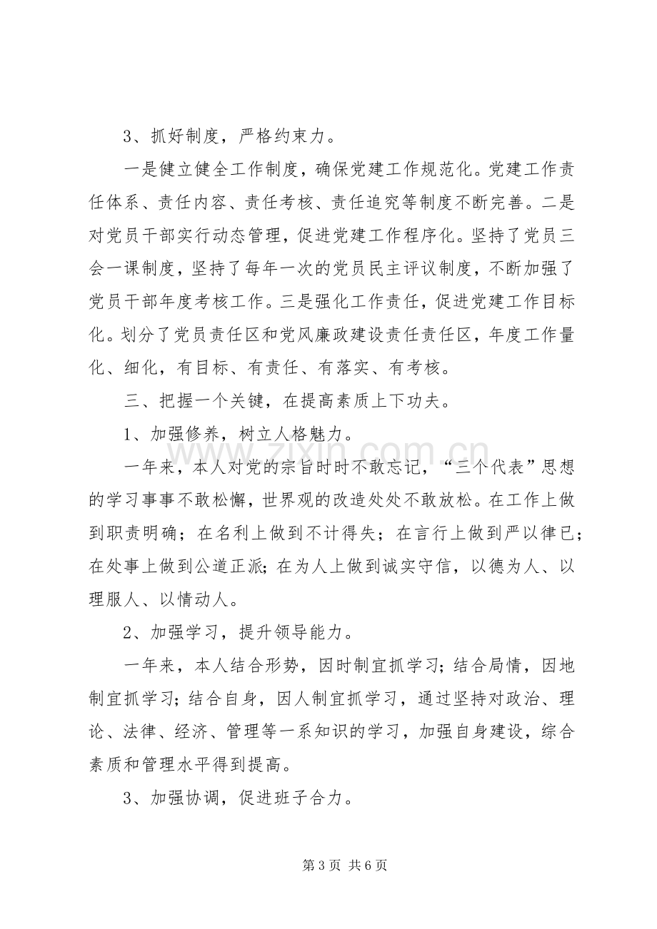 XX局支部副书记述职述廉报告.docx_第3页