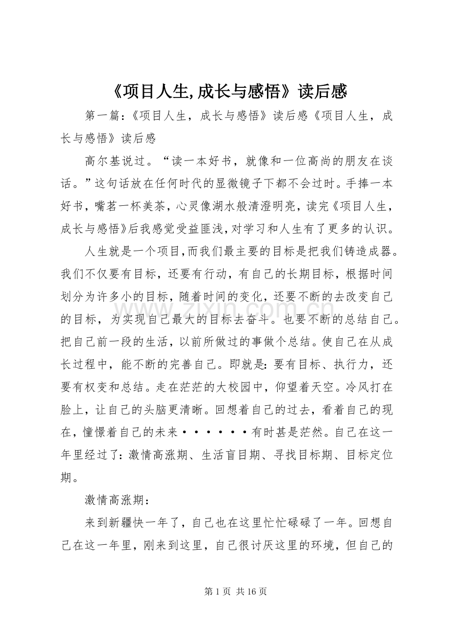 《项目人生,成长与感悟》读后感.docx_第1页