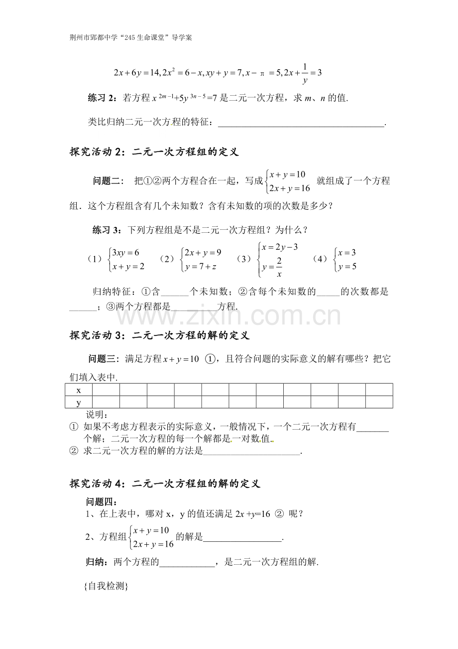 《二元一次方程组》导学案.doc_第2页