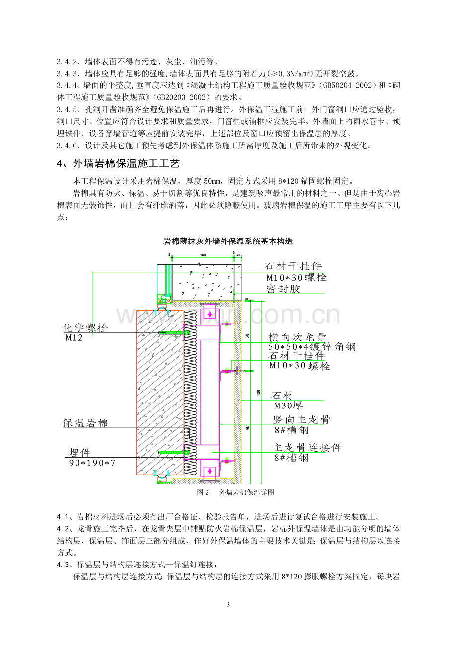 石材幕墙内嵌岩棉保温施工技术.doc_第3页