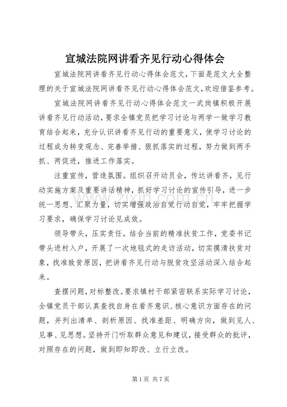 宣城法院网讲看齐见行动心得体会.docx_第1页