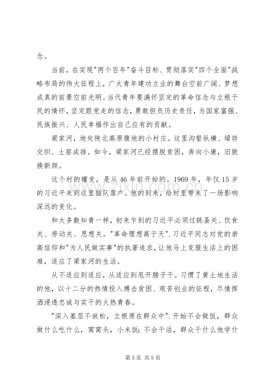 党员梁家河精神学习心得体会20XX年字.docx_第3页